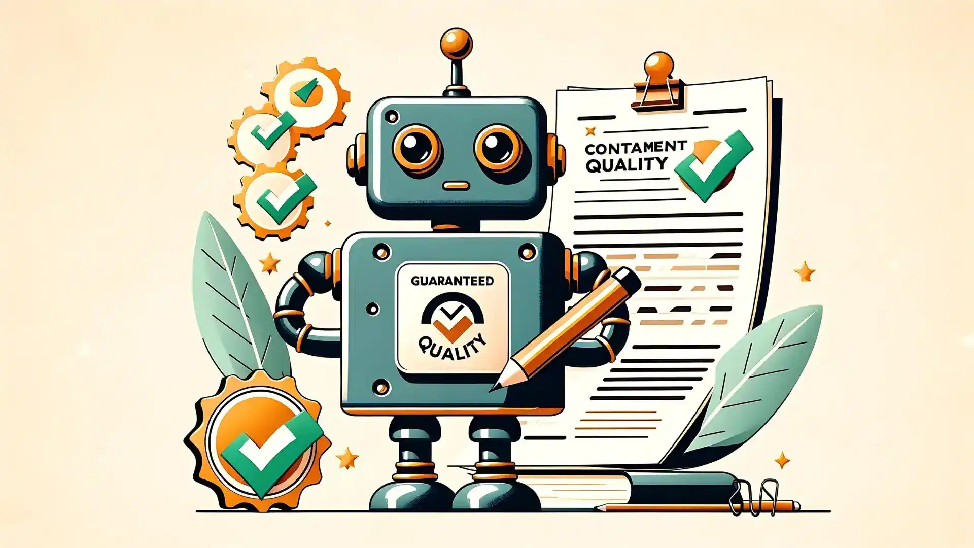 InkBot with Quality Guarantee Stamp and Checklist for Premium Content