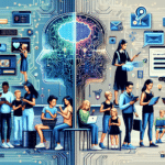 Illustration of diverse individuals using AI automation tools like chatbots for seamless online shopping and interactive learning, highlighting the transformative impact on consumer spending and legal education.