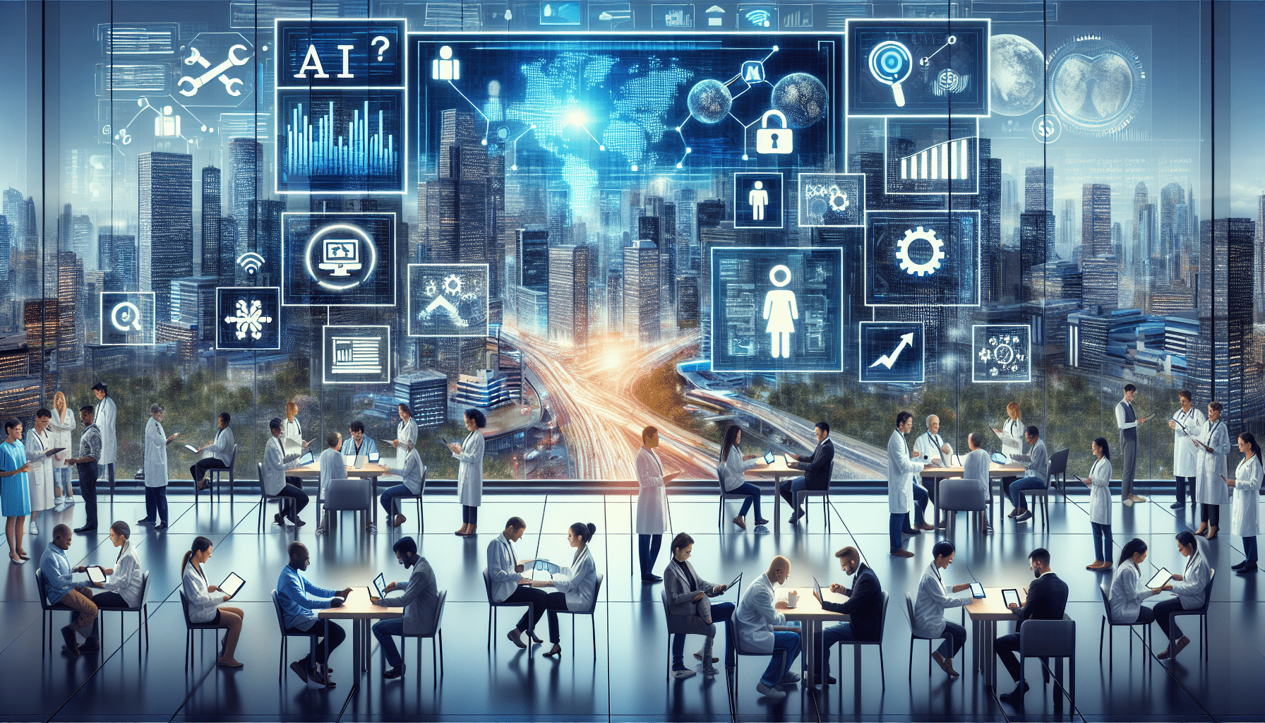 Image depicting a diverse team of professionals collaborating on laptops, showcasing ai task automation in emerging markets.