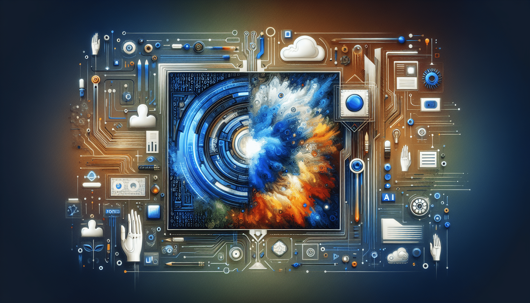 Image depicting a digital artist using computer software, showcasing the best AI image generator's capability in enhancing creative design.