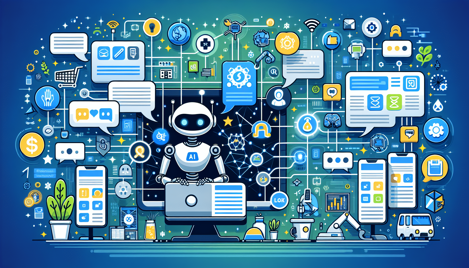 Image showing AI chatbots for Discord interacting with users in a lively server, illustrating market growth and business uses.