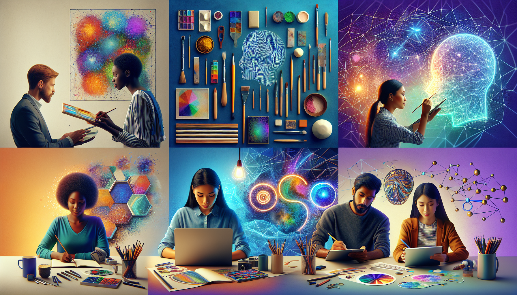 Image showing vibrant digital artwork created by an ai artwork generator free tool, symbolizing innovation and accessibility for small businesses.