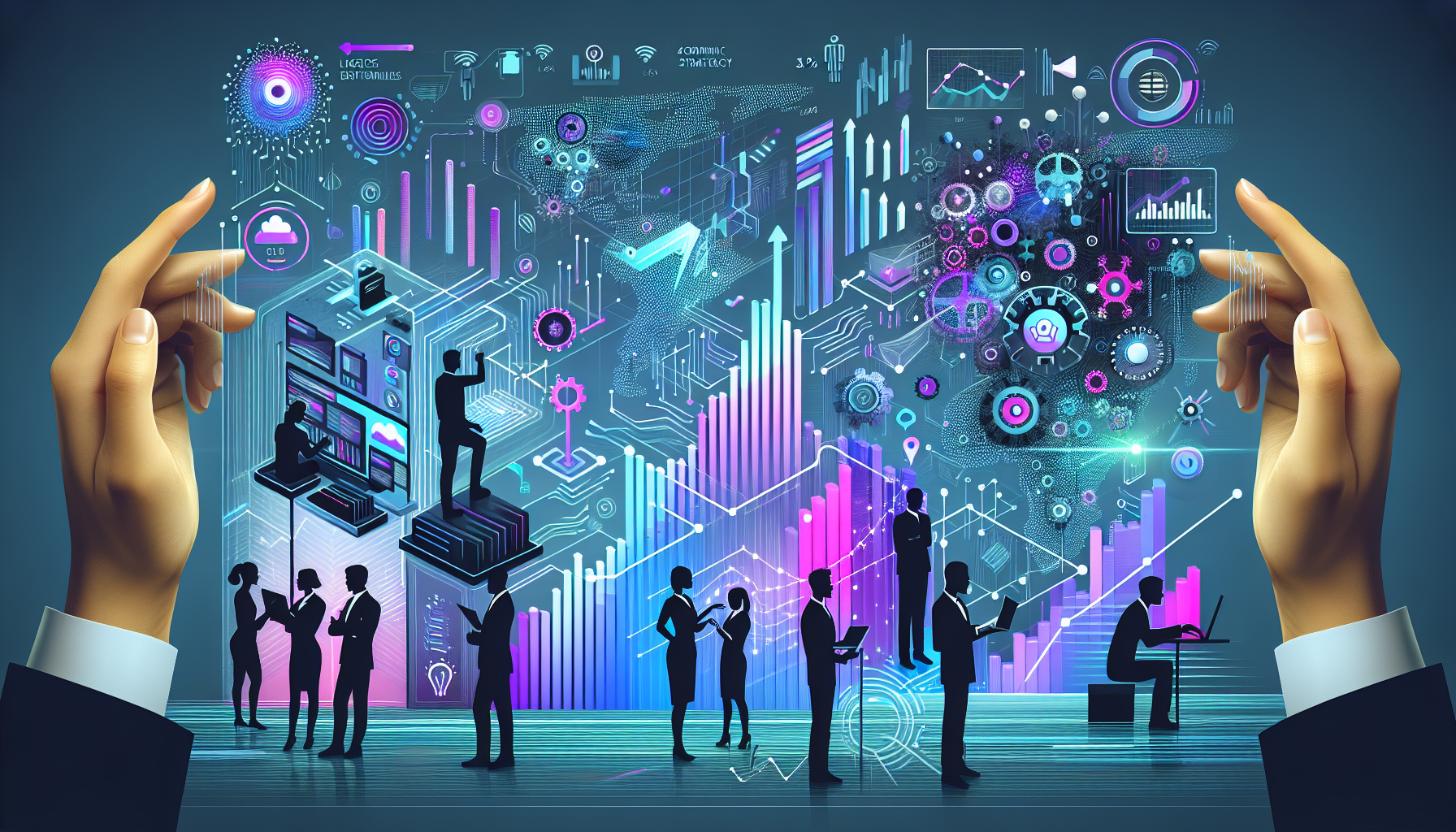 Image depicting a robot hand shaking hands with a human, symbolizing how AI and automation reshape US IT employment trends for small businesses.